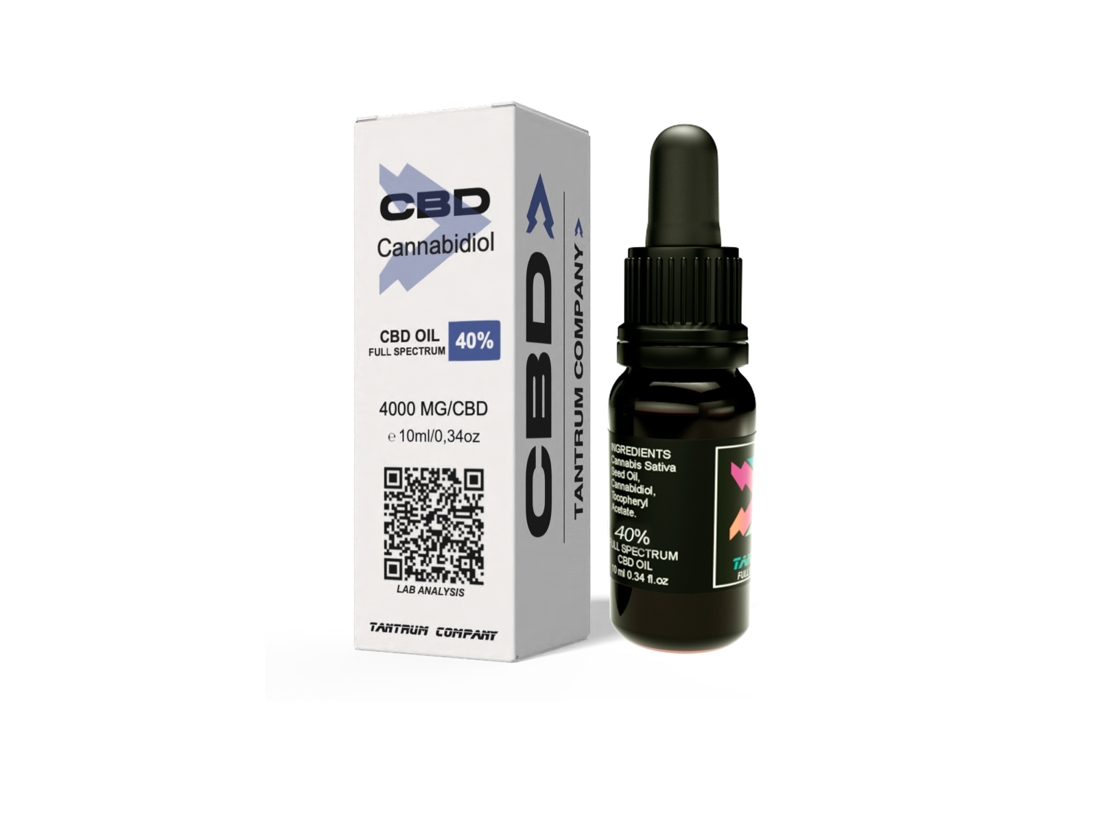 Aceite CBD 40% Full Spectrum Tantrum, frasco 10 ml