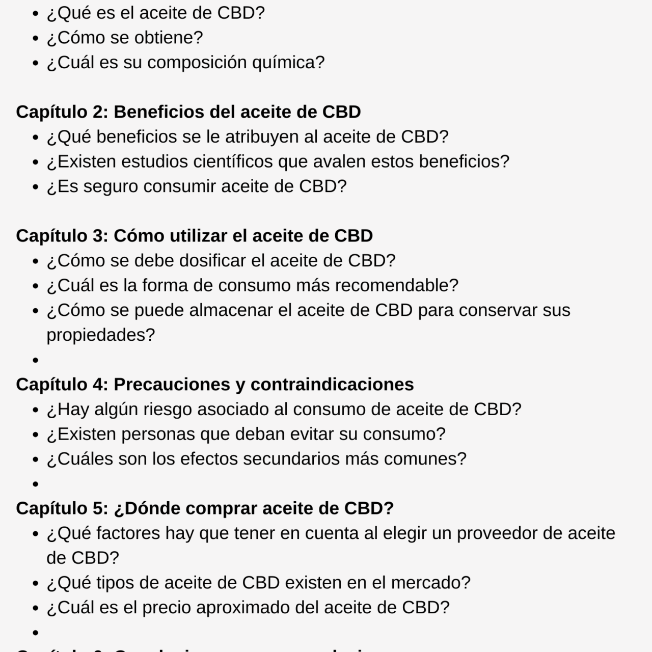 Guia del aceite CBD glosario