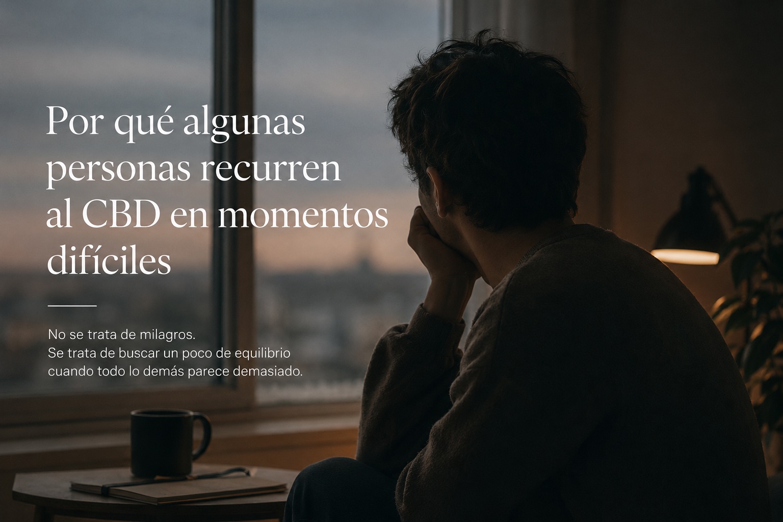 Persona mirando por la ventana en un momento de reflexión y agotamiento emocional durante una etapa difícil de su vida